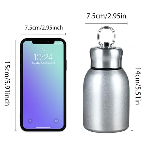 Stainless Steel Mini Vacuum Insulated Insulated Water Bottle for Hot & Cold Drinks, Travel Coffee Cup 10.2oz /300ml (silver) — view 5