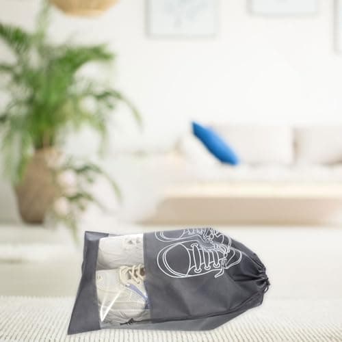 5pcs Travel Shoe Storage Bags with Window, Medium Grey — view 5