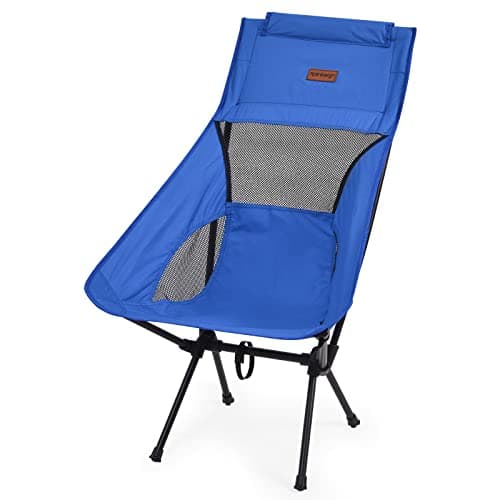 Rainberg Ultra Lightweight High Back Camping Chair, Folding Chair, Camping Chairs for Adults, Foldable Garden Outdoor Picnic BBQ Chairs. (Pack of 1, Blue)