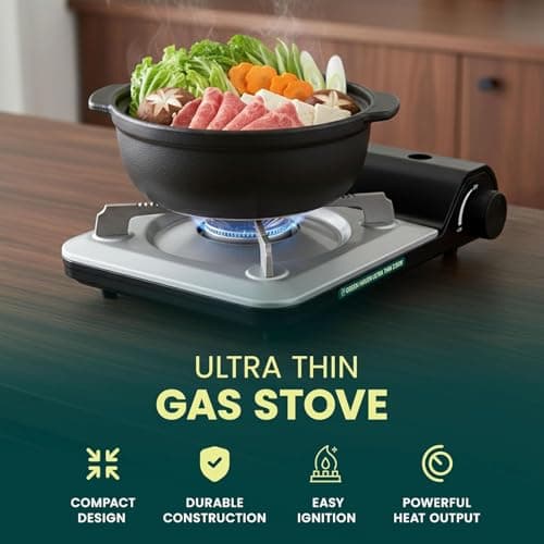 Green Haven Camping Stove | Compact Portable Gas Stove Single Burner Hob — view 4