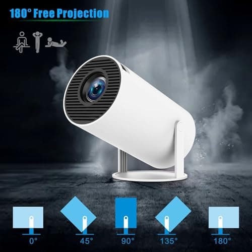 Denvoro Mini Portable Projector 180° Swivel Auto Keystone 5G WiFi — view 5