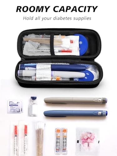 YOUSHARES Insulin Cooler Travel Case with Temperature Display - Insulin Pen Case with 2 Ice Packs TSA Approved, Small Insulated Medication Cool Travel Bag for Munjaro GLP-1 Injection Diabetes Supplies — view 3