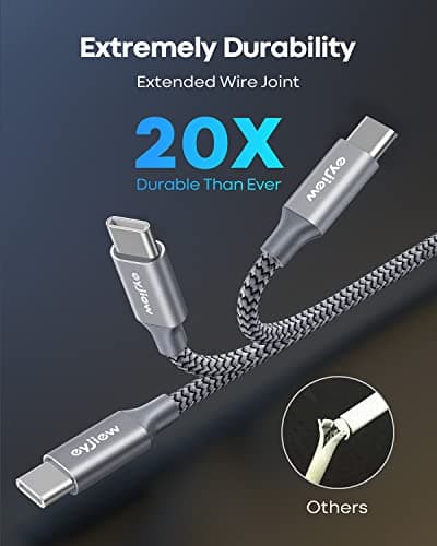 eyjiew Short USB C Charger Cable 0.5m 2Pack, USB to USB C Car Charger Cable — view 6