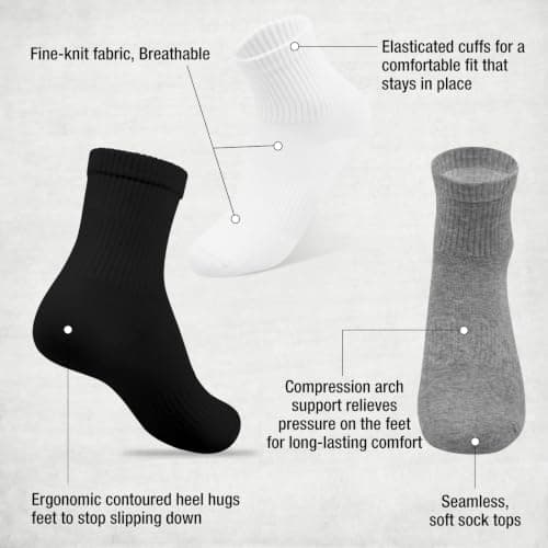 Soleeya 8 Pairs Ankle Socks Men Women UK 6-9, Multipack Running Socks — view 4
