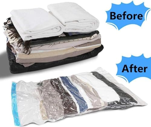 Compression Bags for Travel, Storage and Camping,12 Pcs (Small×4,Large×4,Jumbo×4) Roll Up Reusable Travel Space Saver Vacuum Storage Bags, No Vacuum or Pump Needed,by Aimary-Tech — view 4