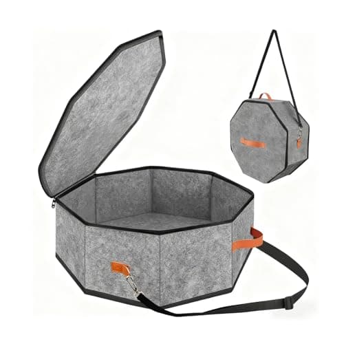 Duty Polyester Hat Storage Box with Reinforced Cardboard Side Shoulder Strap Included Stackable Travel Case Large Capacity Storage Box
