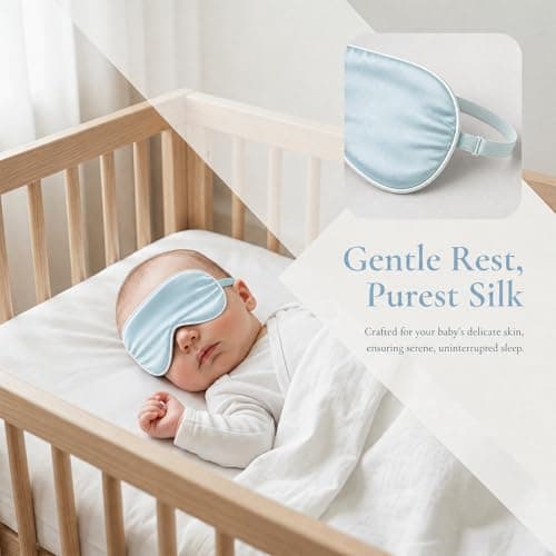 Beavorty 100% Silk Eye for Baby, Adjustable Sleep Blindfold for Infant Jaundice Phototherapys, Breathable Light Blocking Shade, Gentle Night Rest Cover for Boys Girls — view 2