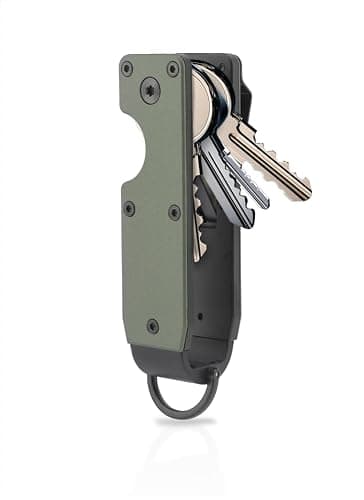Gugxiom Key Organizer with Screwdriver Aluminum Alloy Key Clip Holder Compact Storage Case for 2-6 Keys (Military Green)