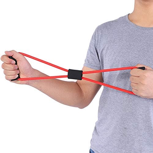 Premium Resistance Bands Set Yoga Stretch Straps Rubber Exercise Tubes for Home Gym Workout Strength Training Fitness Equipment Portable Travel Blue Black Yellow Green Red 10 x (Red) — view 6
