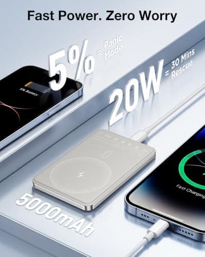 Nepagz Magnetic 5000mAh Wireless Power Bank, Ultra Slim & Lightweight — view 6