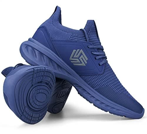 Giniros Mens Trainers Mesh Lightweight Sport Casual Athletic Dark Blue 9.5 — view 4