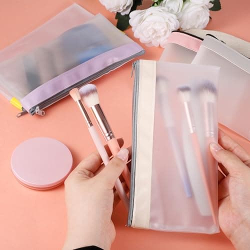 HJZHII 6 Pcs Clear Pouches with Zipper, Waterproof Zipper Cosmetic Bag — view 6