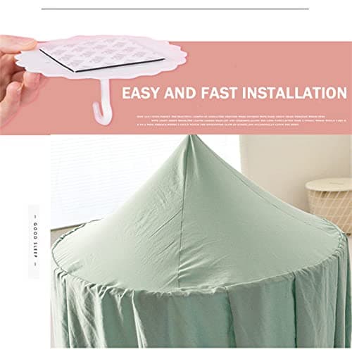 Surwin Bed Canopy for Girls Boys Kids Single Double, Solid Color Round Dome Bed Canopy Mosquito Net Protection Canopy Play Tent Bedroom Nursery Decoration Hanging Curtain Net (Khaki) — view 4