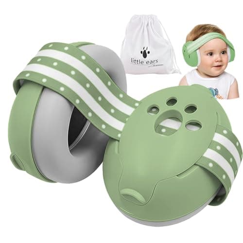 YANKUIRUI Baby Ear Defenders - Noise Cancelling Baby Headphones for 0-36 Months, SNR 25dB - Lightweight Over-Ear Design with Soft Headband and Cushion Cups Green