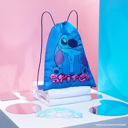Disney Stitch Drawstring Bags for Kids Swimming Bag Spiderman String Backpack School PE Kit Travel Beach Holiday Sports Gym (Blue Stitch) — view 2