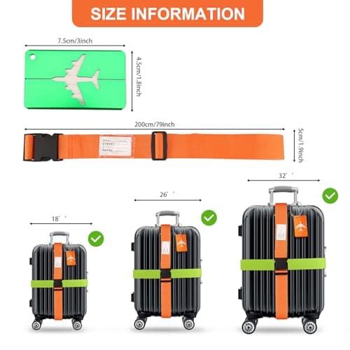 Luggage Straps, 8 Pcs Adjustable Suitcase Straps Belts — view 2