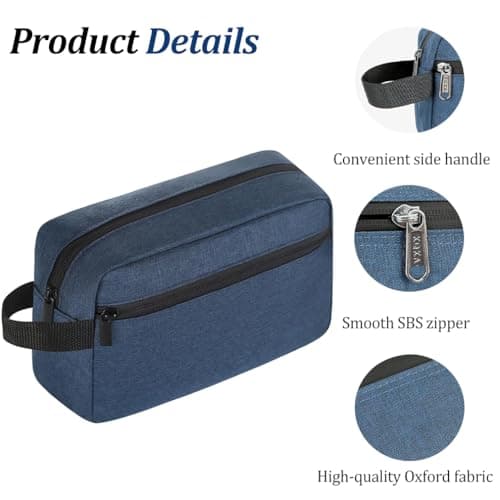 Toiletry Bag, Large Full Size Toiletry Bag, Travel Wash Bag Water-Resistant Gym Shaving Organiser Bags, Shower Bathroom Makeup Bag with Handle (Blue) — view 3