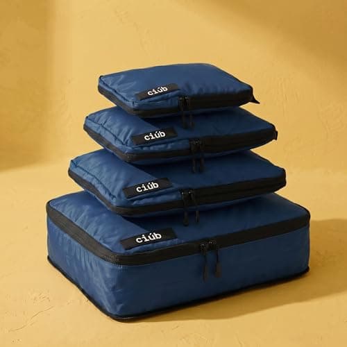 ciúb Compression Packing Cubes 4 Set Premium Double Zip, Fit 40% More in Your Luggage, Carry-On & Backpack, Lightweight Water Resistant Travel Accessories, Compressible Suitcase Organiser Bags (Navy) — view 5