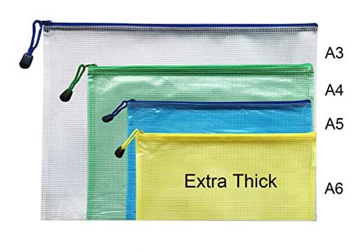 A4 Zip Wallets Plastic Zip Wallets 5Pcs A4 Zip Folders Extra Thick-5Pack — view 5