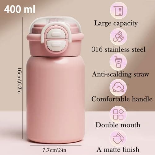 YiZhou Insulated Travel Mug, Thermal Coffee Mug – 316 Stainless Steel, Dual-Drink Design, 8H Hot/12H Cold, 400ml, Leak-Proof (Blue) — view 2