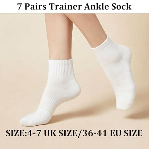 YOCHLEY 7 Pairs Socks Women, Trainer Ankle Sock Cotton Athletic Socks — view 4