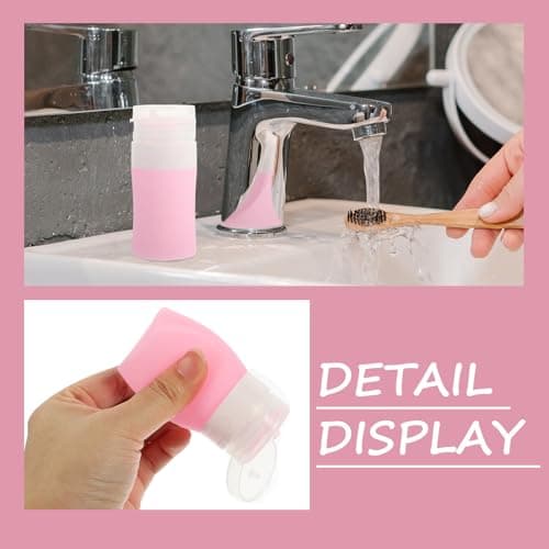 BCOATH Portable Silicone Squeeze Bottle for Lotion and Shampoo, Travel Size Leak-proof Silicone Lotion Dispenser with Label Tags, for Travel and Cosmetic Packing — view 4
