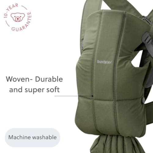 BabyBjörn Baby Carrier Mini, Woven, Dark Green — view 6