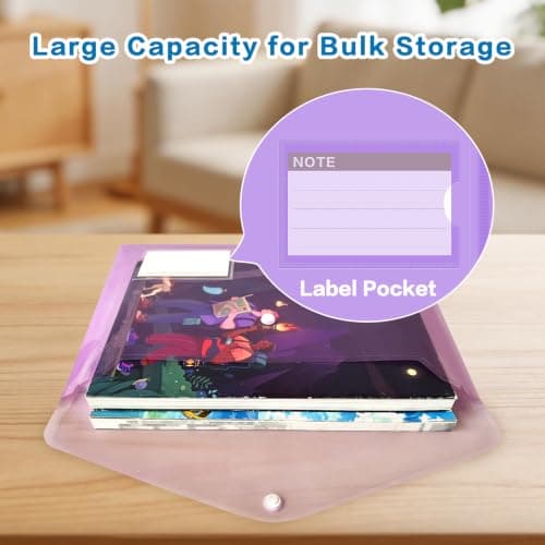 12Pack A4+ Plastic Wallets, A4 Documents Popper Wallet File Folders — view 4