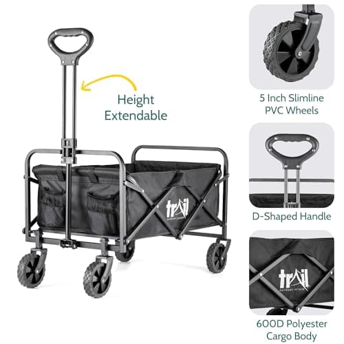 Trail Compact Folding Camping Trolley, 75L, 60kg Max Load — view 3