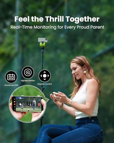 XbotGo Chameleon AI Auto Sports Action Camera - 4K 60FPS Soccer Camera and Basketball Tracking Camera for Team Sports, Live Streaming, No Subscription, Works with iOS & Android (Lava Graphite) — view 6