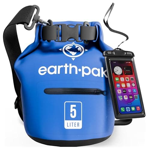 Waterproof Dry Bag - 5L Roll Top with Zip Pocket for Kayaking and Boating