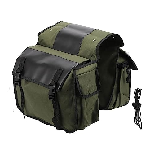 Bike Bag Panniers Large Capacity Rack Trunks Rear Seat Carrier Pack Motorcycle Saddle Bags Canvas Bike Rear Seat Carrier Bag Cycling Double Pannier Bag Pack Outdoor — view 5