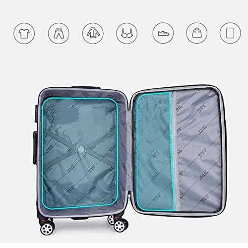 HLXB Large Capacity Luggage Suitcase Trolley, Flexible Spinner, high Density Oxford Fabric with USB Rechargeable Port,Purple, Brown, Black — view 5