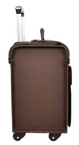 Four Wheeled Pilot Case Faux Leather Lightweight Cabin Bag Commander (Brown) — view 3