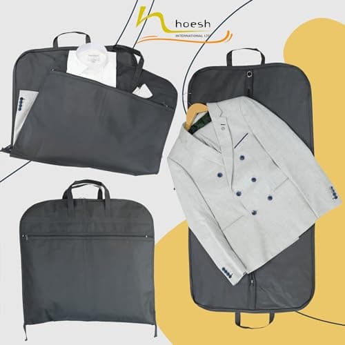 Hoesh Men Breathable Travel Suit Carrier Cover Garment Bag Grey Full Length Zip (3) — view 4
