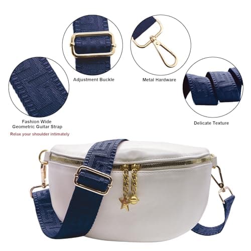 Long Keeper Wide Bag Strap - Adjustable Replacement Shoulder Strap Handbag Shoulder Bag Strap Guitar Style Cross Body Strap for Purse Shoulder Bag Long Bag (Pure Navy Blue) — view 4