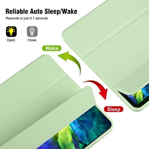 iPad (A16) 11th Generation Case 11 Inch 2025, iPad 10th Generation Case 2022 10.9 Inch with Pencil Holder, Soft TPU Back Slim Smart Protective Trifold Stand Cover, Auto Wake/Sleep, Matcha Green — view 4