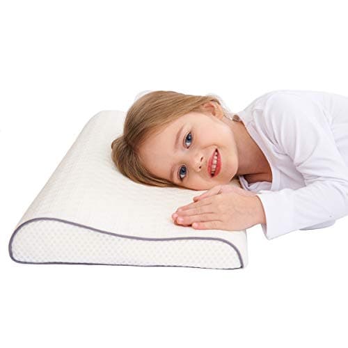 SIKAINI Kids Memory Foam Wave Pillow, Hypoallergenic Neck Support for Children (3-10 Years), Breathable & Machine Washable Cover, Certified Safe Toddler Pillow for First Big Bed, Orthopedic Design