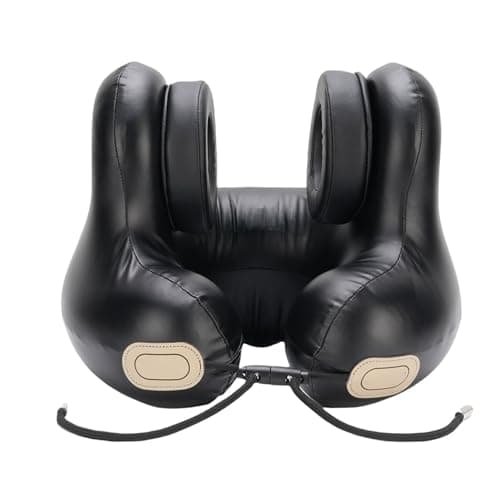 Naroote Travel Neck Pillow with Bluetooth Headset, Wireless Noise Cancelling U Shaped Memory Foam Airplane Pillows with Magnetic Leather Earcups 360º Support for Long Flight — view 3