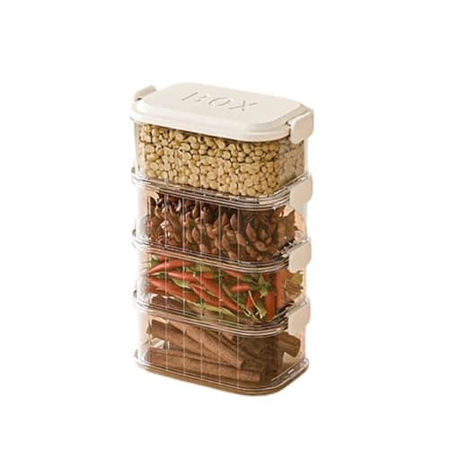 Stackable Spice Storage Box, Multi-Layer Sealed Food Organizer, Travel Spice Containers and Camping Spices Kit for Seasoning, Cereal, Coffee Beans
