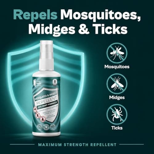 Mosquito & Insect Repellent Spray (Pack of 2) | Maximum Strength 50% DEET Formula | 8 Hours | Repels Midges & Ticks, Long-Lasting Protection Up to 8 Hours, Ideal for Tropical Travel — view 3
