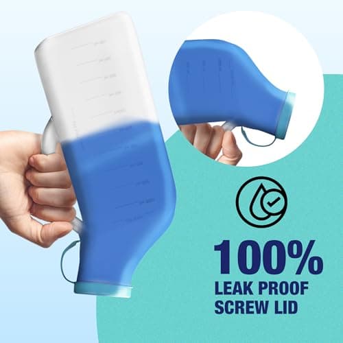 Denus 1000 ml Leak & Smell Proof Urine Bottles Male Spill Proof. Special Male Urine Bottle with Soft Edges, Glowing Lid. Portable Male Urinal Bottles for Men for Travel — view 6