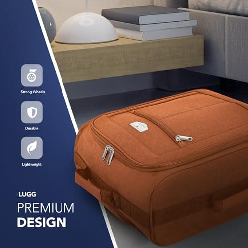 LUGG Cabin Size Lightweight Luggage - Durable 600D Polyester Snowflake Push Up Trolley - Solid Wheels - Easyjet, Ryanair, British Airways - Airway Locker (56x45x25cm) — view 3