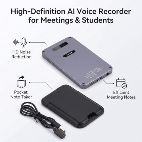 YUEHISY AI Voice Recorder, Bluetooth 5.3 Digital Note Taker — view 3