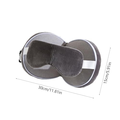 2-In-1 Travel Pillow with Eye Mask,Light Blocking, Neck Support, Compact & Portable Cushion,Folding Soft Mini Pillow Eye Mask for Office, Plane, Train or Car (Dark Gray) — view 2