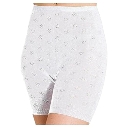 NMB Fashion Women's Snowdrop Thermal Bottoms - Ladies Inner Wear Thermal Panties Short - Made in The UK (Panties [White, Medium])