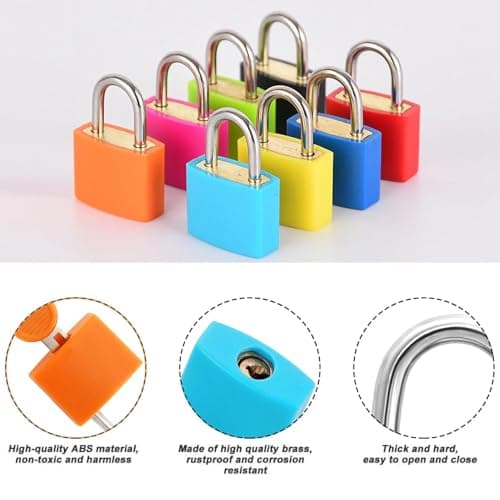 10 Pcs Small Luggage Locks, Mini Suitcase Locks with Keys, Small Padlocks with Keys, Coloured Suitcase Travel Luggage Padlocks for Gym Locker Backpack Bags — view 3