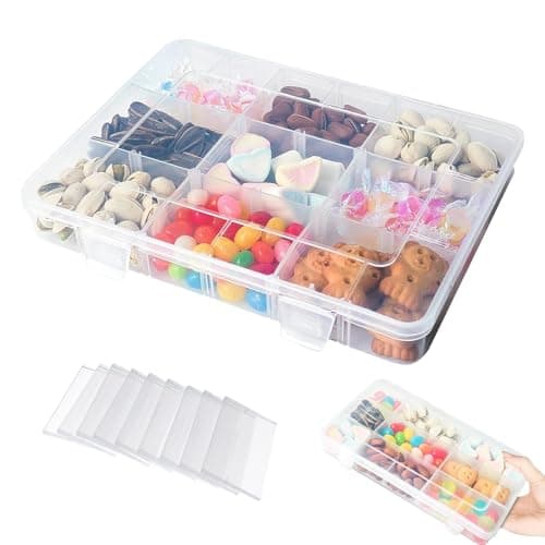Multi Plastic Kids Travel Trays with 18 Compartments, Clear PP Storage Case for Plane Snack Box