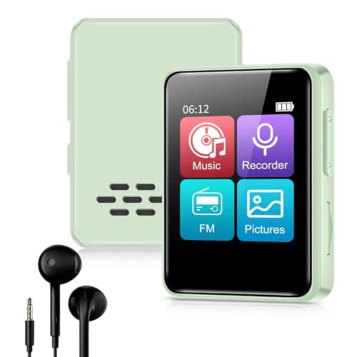 Foeuyte 32GB MP3 Players with Bluetooth,1.8 Inch Touch Screen, Mint Green