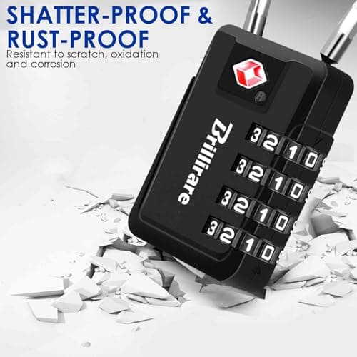 2 Pack TSA Approved Luggage Locks, Alloy 4-Digit Combination Travel Cable Padlock, Metal Waterproof Lock, TSA Accepted Outdoor Keyless Resettable Lock for Lockers, Bags, Gym, Gate-Black — view 5